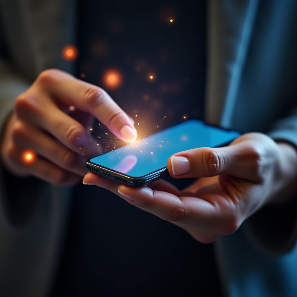 Una persona realizando un pago sin contacto con su smartphone.